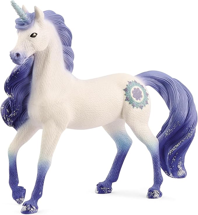 Schleich bayala Unicorn Toys, 3-Piece Collectible Set of Unicorn Figurines, Unicorn Gifts for Girls Ages 5+, Mandala Unicorn Family - Figurio