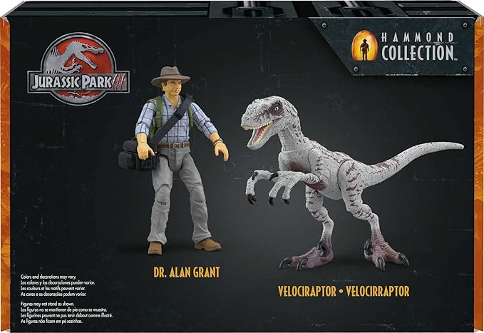 Mattel Jurassic World Mattel Jurassic Park III Hammond Collection Dr. Alan Grant & Velociraptor Pack, Raptor Egg Accessories - Figurio