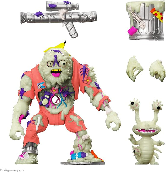 Super7 ULTIMATES! Teenage Mutant Ninja Turtles Muckman and Joe Eyeball (Glow in The Dark) - 7" TMNT Action Figure with Accessories Classic Cartoon Collectibles and Retro Toys - Figurio