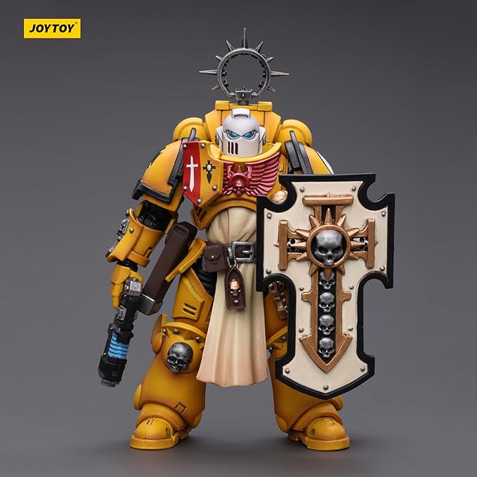 JOYTOY JT2771 40K 1/18 Action Figure Toy, Primaris Space Marines Imperial Fists Bladeguard Veteranr, 4-inch Gift for Action Figure Lovers & Collectors above - Figurio