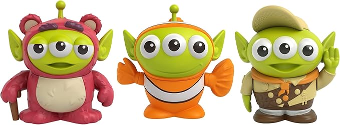 Mattel Pixar Alien Remix Lotso Nemo Russell 3-Pack Character Figures in a Pizza Box Package, 3-in Toys from Mattel Disney Pixar Movies Toy Story Finding Nemo Up, for Collectors Ages 6 Years & Older - Figurio