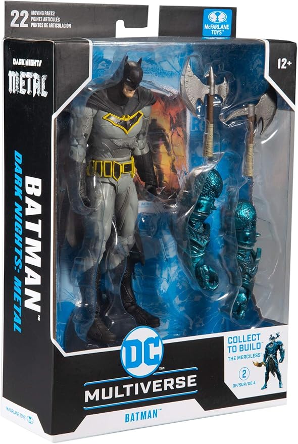 DC Multiverse Batman (Dark Nights: Metal) 7" Action Figure with Build-A Parts for 'The Merciless' Figure - Figurio