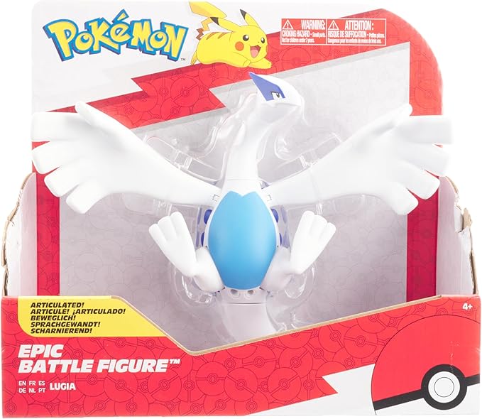 Pokémon Lugia Epic Battle Figure - 12-Inch Articulated Epic Battle Figure with Flight Stand - Figurio