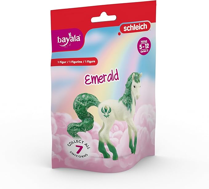 Schleich bayala, Unicorn Toys for Girls and Boys, Collectible Unicorn 2023 Gemstone Series, Emerald - Figurio