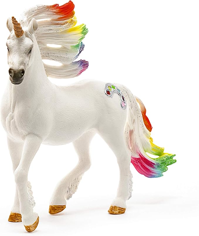 Schleich bayala, Unicorn Toys for Girls and Boys Rainbow Unicorn Stallion Toy Figurine with Gemstones, Ages 5+ - Figurio