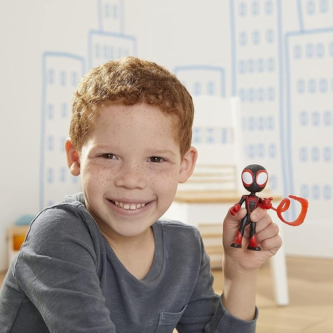 Spidey and his Amazing Friends Marvel Miles Morales Hero Figure, 4-Inch Scale Action Figure, Includes 1 Accessory, for Kids Ages 3 and Up - Figurio