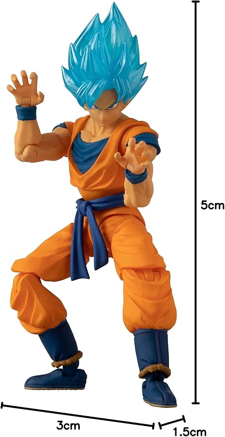 Bandai Namco - Dragon Ball Super - Super Saiyan Blue Goku, Dragon Ball Evolve 5" Action Figure - Figurio