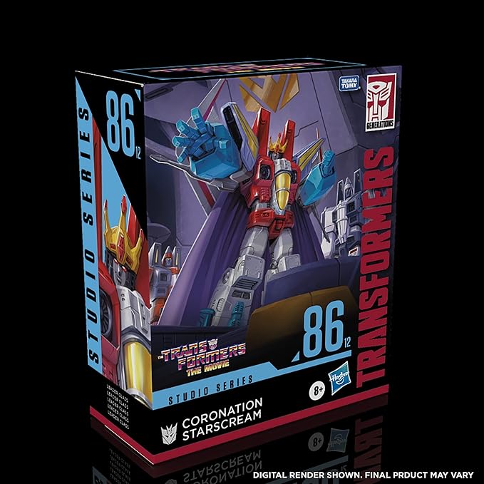 Transformers Studio Series 86-12 Leader Class The The Movie 1986 Coronation Starscream Action Figure, Ages 8 and Up, 8.5-inch - Figurio