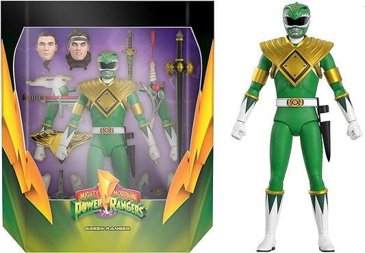 Super7 ULTIMATES! Mighty Morphin Power Rangers Green Ranger - 7" Power Rangers Action Figure with Accessories Classic TV Show Collectibles and Retro Toys - Figurio