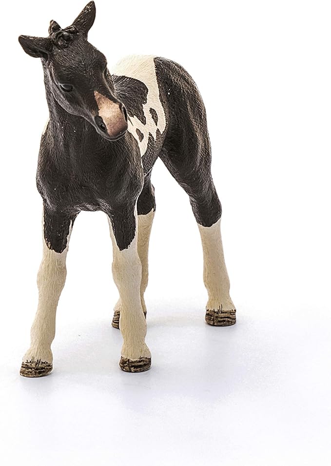 Schleich Pinto Foal Toy Figure, Realistic Spotted Horse for Kids, Farm World Collection, Ages 3+ - Figurio