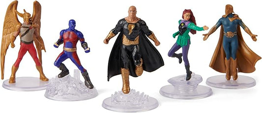 DC Comics, Black Adam Justice Society Set 5-Pack, 2-Inch Action Figures with Stands, Black Adam Movie Collectible Kids Toys, Ages 3 and Up - Figurio