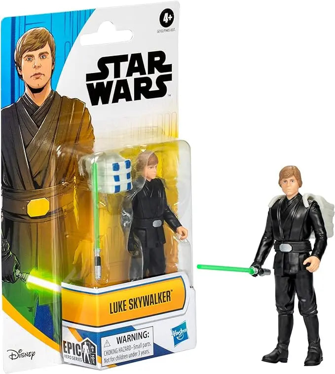 STAR WARS Epic Hero Series Luke Skywalker 4-Inch Action Figure & 2 Accessories, Toys for 4 Year Old Boys and Girls - Figurio