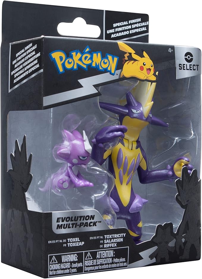 Pokémon Select Evolution 2 Evolution Pack - Features 2-Inch Toxel and 3-Inch Toxtricity Battle Figures - Figurio