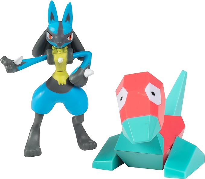 Pokemon Battle Ready! Figure Set, 8 Pieces - Playset with 2 & 3 inch Figures - Charmander, Bulbasaur, Squirtle, Lucario, Zubat, Appletun, Alolan Vulpix & Porygon - Gift for Kids, Boys, Girls - Figurio