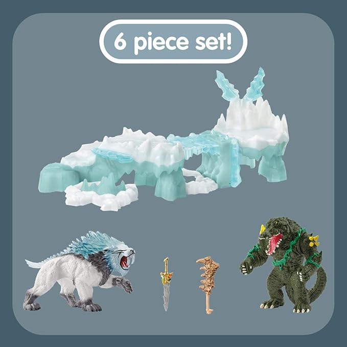 Schleich Eldrador Creatures, Mythical Creatures Toys for Kids, Attack on Ice Fortress Set with Ice Monster and Jungle Monster Action Figures, Ages 7+ - Figurio