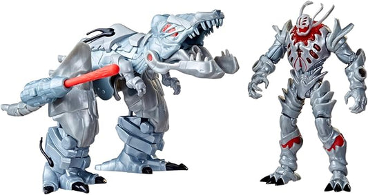 Marvel Mech Strike Mechasaurs, 4.5-Inch Ultron Primeval with T-R3X Mechasaur Action Figures, Super Hero Toys for Kids Ages 4 and Up - Figurio