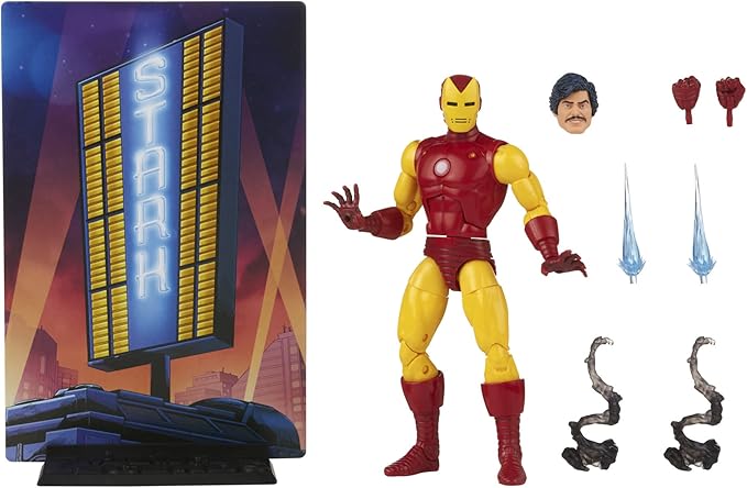 Marvel Hasbro Legends Series 20th Anniversary Series 1 Iron Man 6-Inch Action Figure Collectible Toy, 9 Accessories F3463 Multi - Figurio