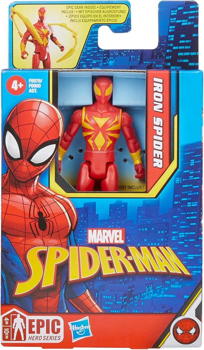 Marvel Epic Hero Series Iron Spider Action Figure, 4-Inch, With Accessory, Marvel Action Figures for Kids Ages 4 and Up - Figurio