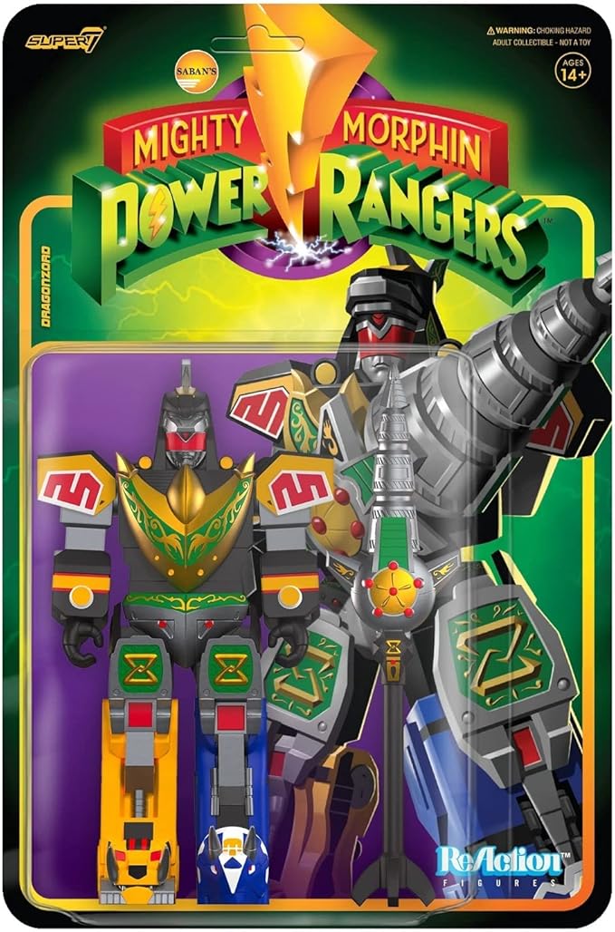 Super7 Mighty Morphin Power Rangers Dragonzord (Battle Mode) - 6" Power Rangers Action Figure with Accessory Classic TV Show Collectibles and Retro Toys - Figurio