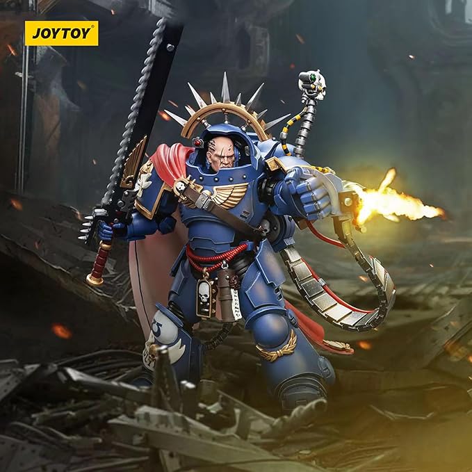 JOYTOY JT7745 40K 1/18 Action Figure Toy, Ultramarines Captain in Gravis Armour, 4-inch Model Set, Gift for Action Figure Enthusiasts and Collectors - Figurio