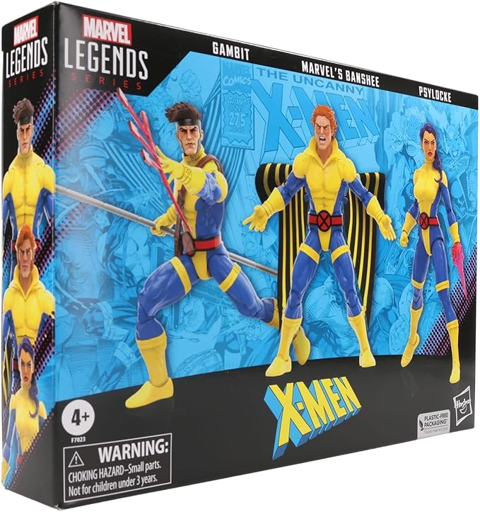 Marvel Legends Series Banshee, Gambit, & Psylocke X-Men 60th Anniversary Action Figure Set, 6-Inch - Figurio