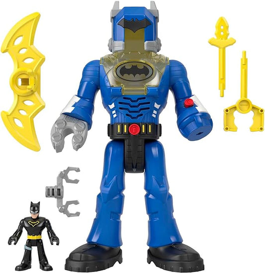 Fisher-Price Imaginext DC Super Friends Batman Toys Insider & Exo Suit 12-Inch Robot with Lights Sounds & Figure for Kids Ages 3+ Years - Figurio