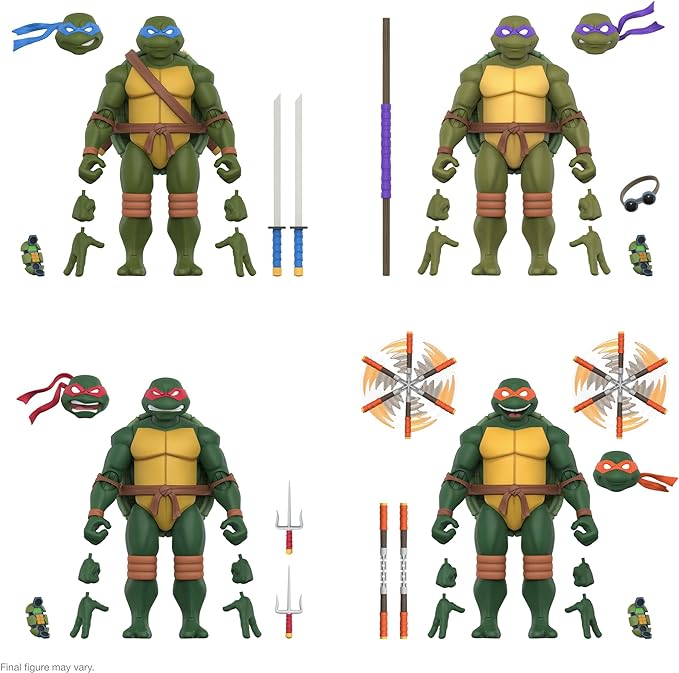 Super7 ULTIMATES! Teenage Mutant Ninja Turtles Michelangelo - 7" TMNT Action Figure with Accessories Classic Cartoon Collectibles and Retro Toys - Figurio