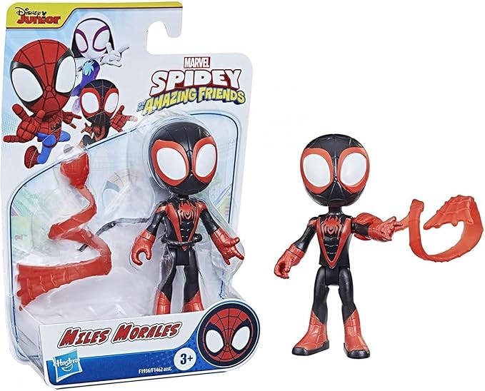 Spidey and his Amazing Friends Marvel Miles Morales Hero Figure, 4-Inch Scale Action Figure, Includes 1 Accessory, for Kids Ages 3 and Up - Figurio