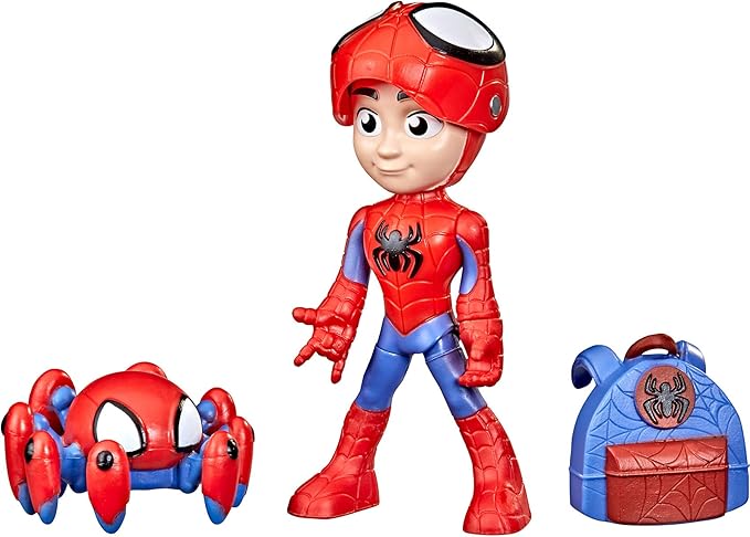 Spidey and His Amazing Friends Marvel Hero Reveal 2-Pack, 4-Inch Scale-Action Figures,-Mask Flip Feature, Spidey and Trace-E, 3 and Up - Figurio