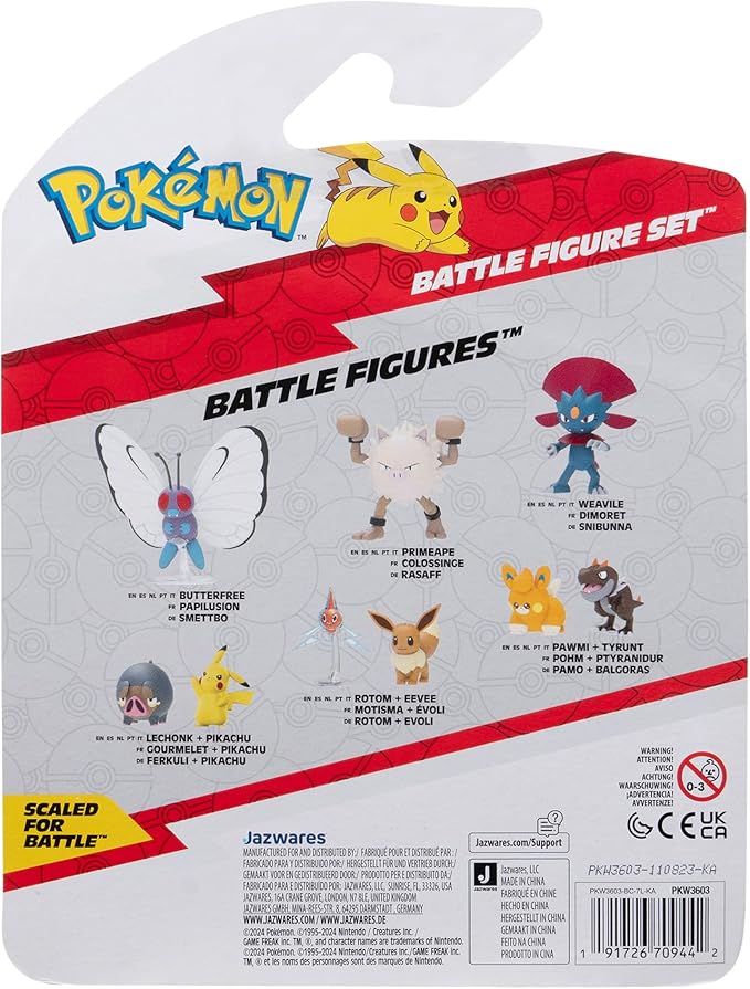 Pokémon Battle Figure 3 Pack - Features 2-Inch Snivy and Pawmi and 3-Inch Lucario Battle Figures - Figurio