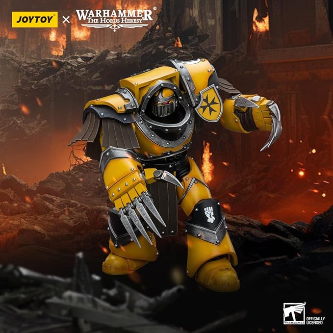 JOYTOY 1/18 Action Figure Warhammer 40,000 Imperial Fists Legion Cataphractii Terminator Squad Legion Cataphractii with Lightning Claws 5''Tall Movable Model Collectible Figurine - Figurio