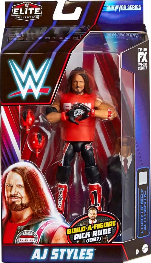 Mattel WWE AJ Styles Survivor Series Elite Collection Action Figure Rick Rude Build-A-Figure Parts, Collectible Gift for Ages 8 Years Old & Up - Figurio