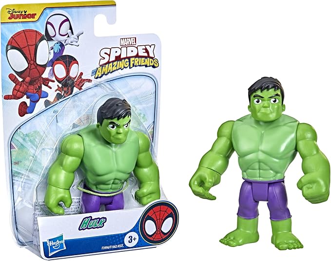 Spidey and His Amazing Friends Marvel Hulk Hero Figure Toy,4-Inch Scale Super Hero Action Figure for Kids Ages 3 and Up,(F3996) - Figurio