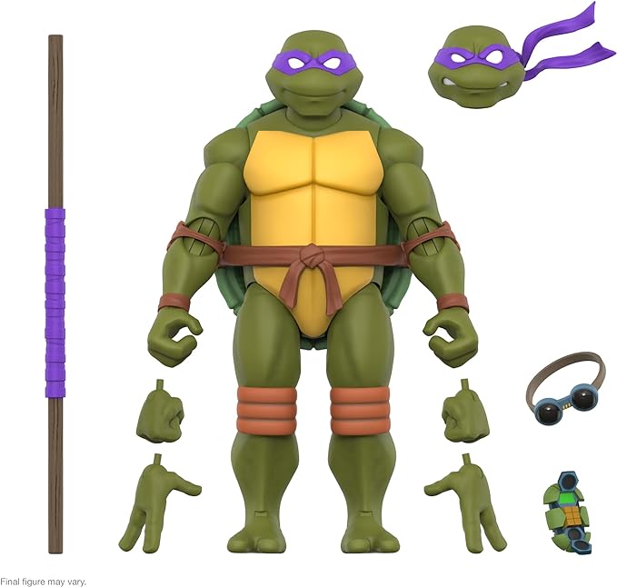 Super7 ULTIMATES! Teenage Mutant Ninja Turtles Donatello - 7" TMNT Action Figure with Accessories Classic Cartoon Collectibles and Retro Toys - Figurio