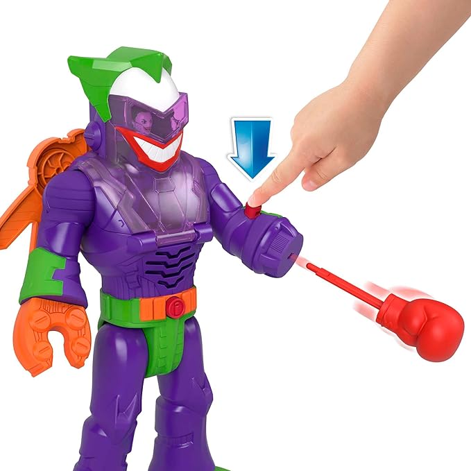 Fisher-Price Imaginext DC Super Friends Robot Toy, The Joker Insider & LaffBot 12-Inch with Lights Sounds & Figure for Kids Ages 3+ Years - Figurio