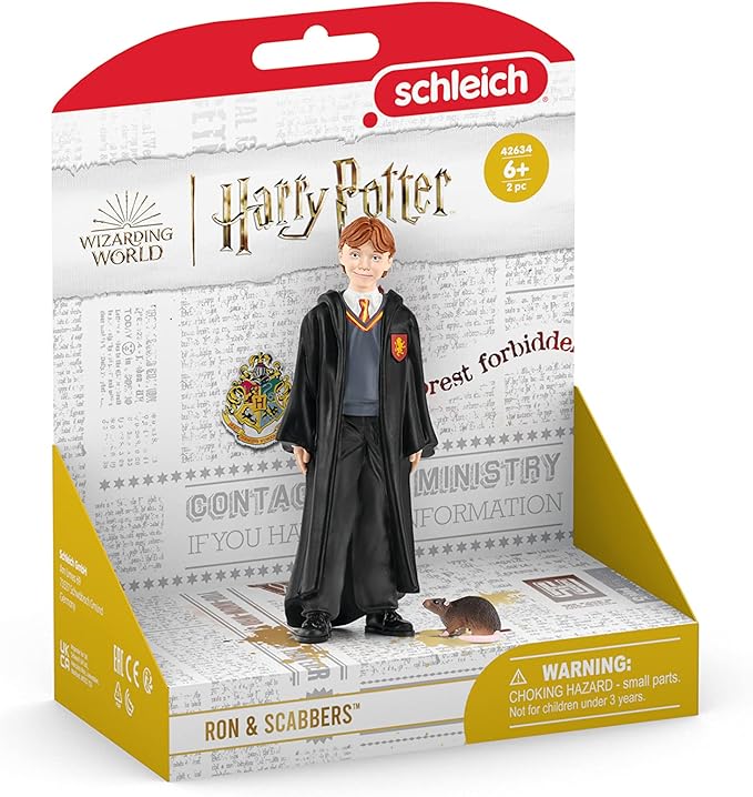 Schleich Wizarding World of Harry Potter 2-Piece Set with Ron Weasley & Scabbers Collectible Figurines for Kids Ages 6+ - Figurio