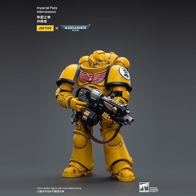 JOYTOY 1/18 Action Figure Warhammer 40,000 Imperial Fists Intercessors Ver.3 4.8inch Movable Model Collectible Figurine - Figurio