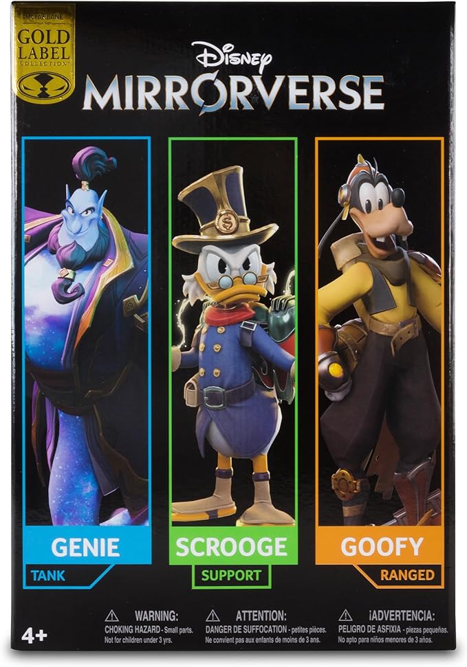 McFarlane Toys - Disney Mirrorverse Genie 5in Scrooge McDuck 5in and Goofy 7in, Action Figure 3pk, Gold Label, Amazon Exclusive - Figurio