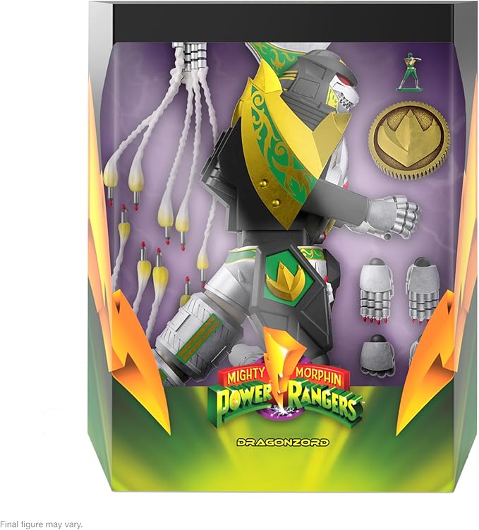 Super7 ULTIMATES! Mighty Morphin Power Rangers Dragonzord - 9" Power Rangers Action Figure with Accessories Classic TV Show Collectibles - Figurio