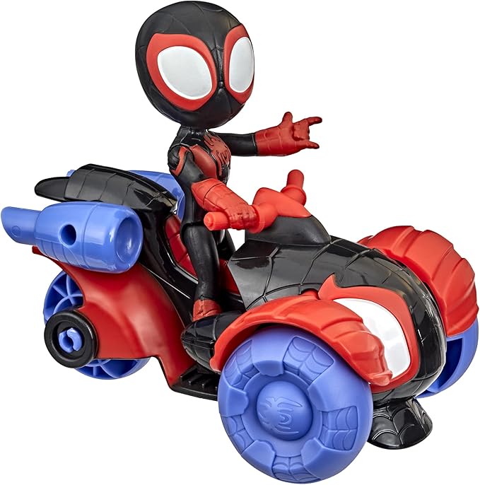 Spidey and His Amazing Friends Marvel Miles Morales: Spider-Man Action Figure and Techno-Racer Vehicle, for Kids Ages 3 and Up - Figurio