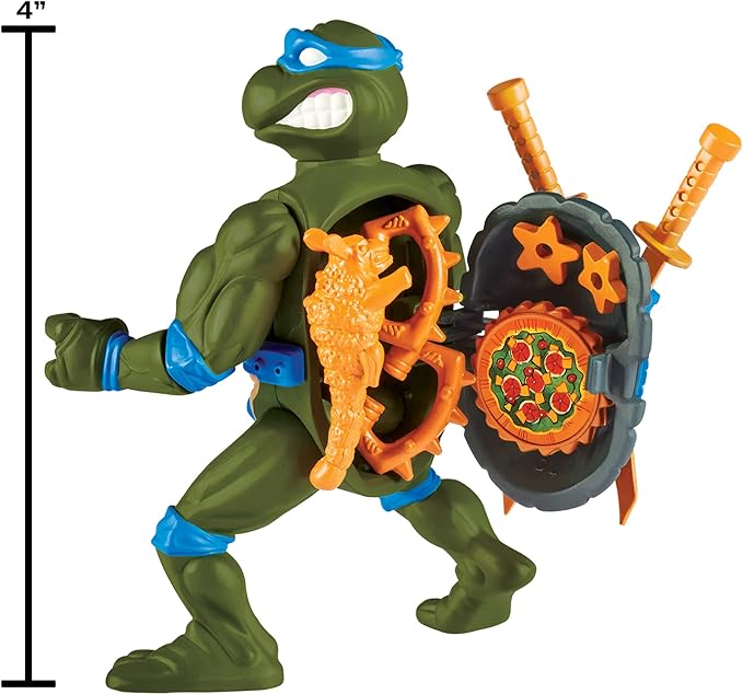 Teenage Mutant Ninja Turtles: 4” Original Classic Storage Shell Leonardo Basic Figure by Playmates Toys - Figurio