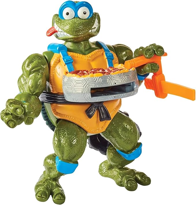 Teenage Mutant Ninja Turtles PlayMates TMNT Pizza Tossin Leo, 5/'' Figure, Launch Pie Discs! - Figurio