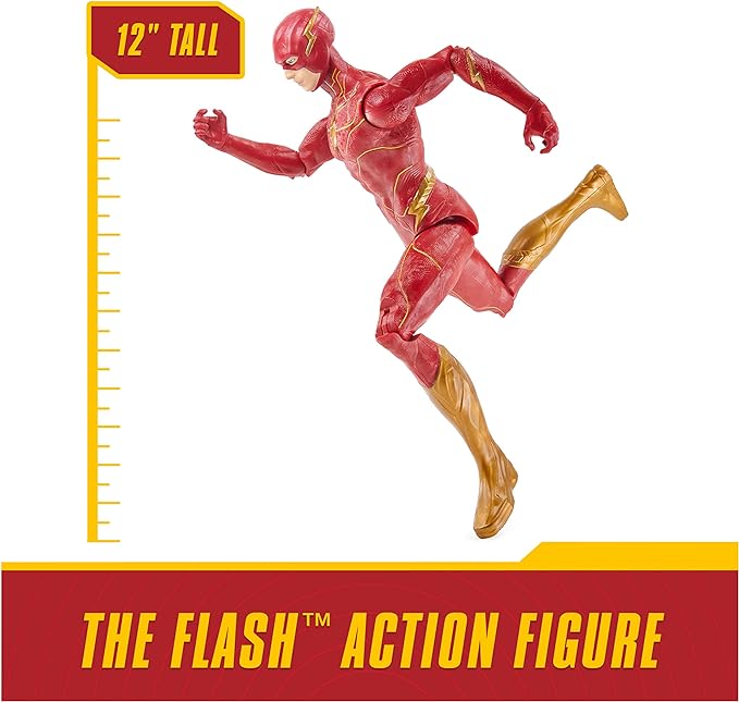 DC Comics, The Flash Action Figure, 12-inch The Flash Movie Collectible, Kids Toys for Boys and Girls Ages 3 and up - Figurio