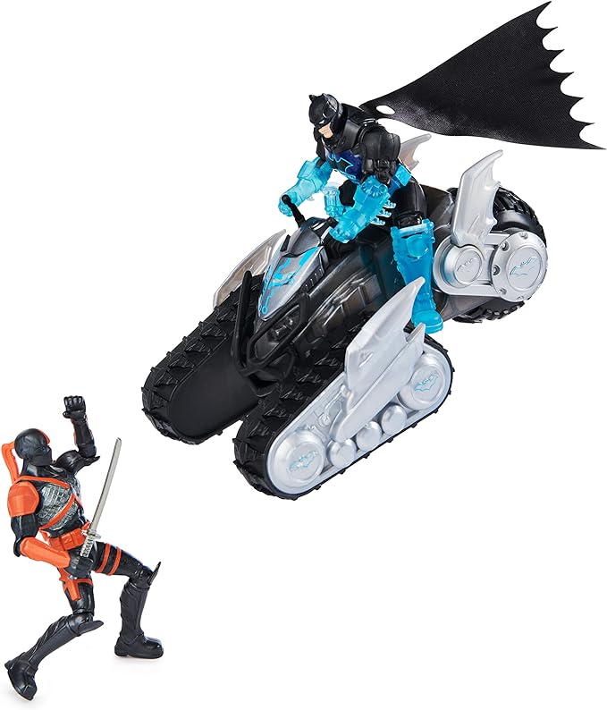 DC Comics Batman Bat-Tech Crawler with 4-inch Exclusive Deathstroke and Batman Action Figures, Includes 12 Accessories, Kids Toys for Boys Ages 3 and Up - Figurio