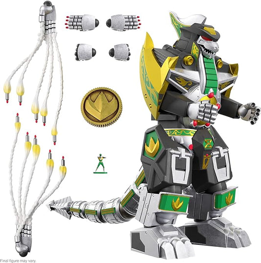 Super7 ULTIMATES! Mighty Morphin Power Rangers Dragonzord - 9" Power Rangers Action Figure with Accessories Classic TV Show Collectibles - Figurio