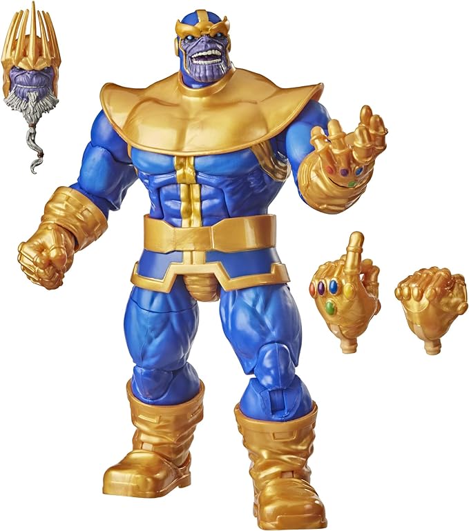 Marvel Hasbro Legends Series 6-inch Collectible Action Figure Thanos Toy, Premium Design and 3 Accessories , Blue - Figurio