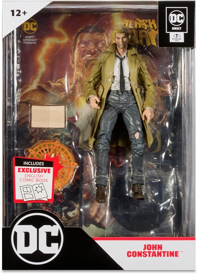 McFarlane Toys - DC Direct 7IN Figure with Comic - Black ADAM WV1 - John Constantine, Multicolor - Figurio