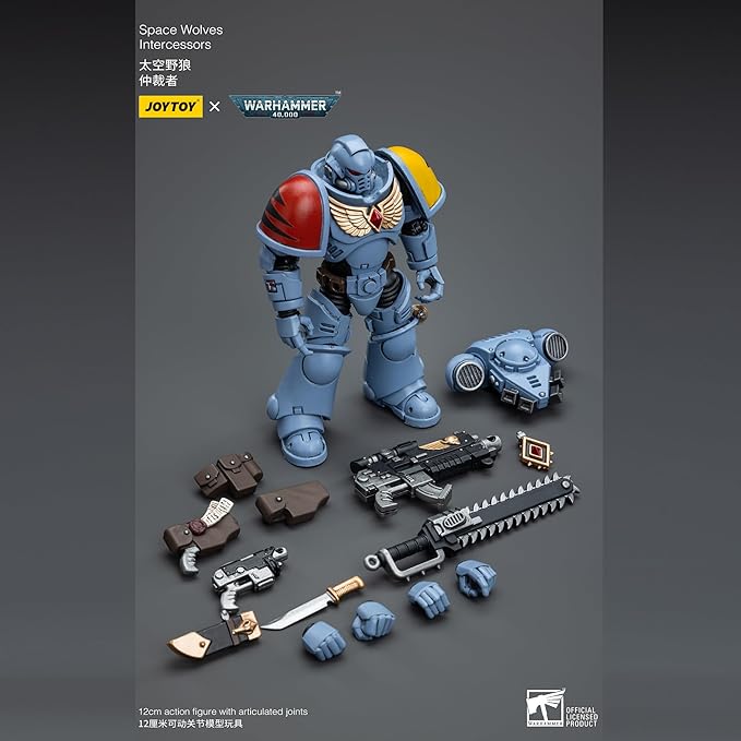 JOYTOY 1/18 Action Figure Warhammer 40,000 Space Wolves Intercessors Ver.3 4.96 Inch Movable Model Collectible Figurine - Figurio