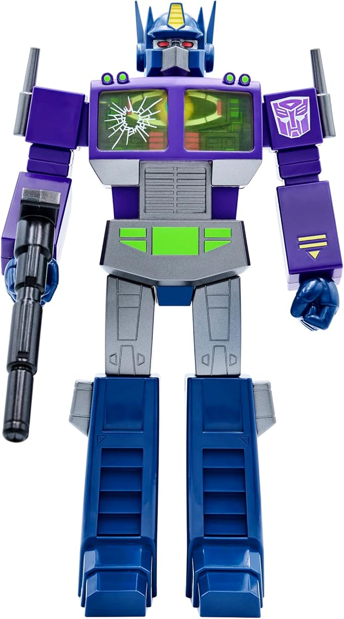 Super7 Transformers Optimus Prime﻿ (Shattered Glass Purple) 11 in Super Cyborg Action Figure - Figurio