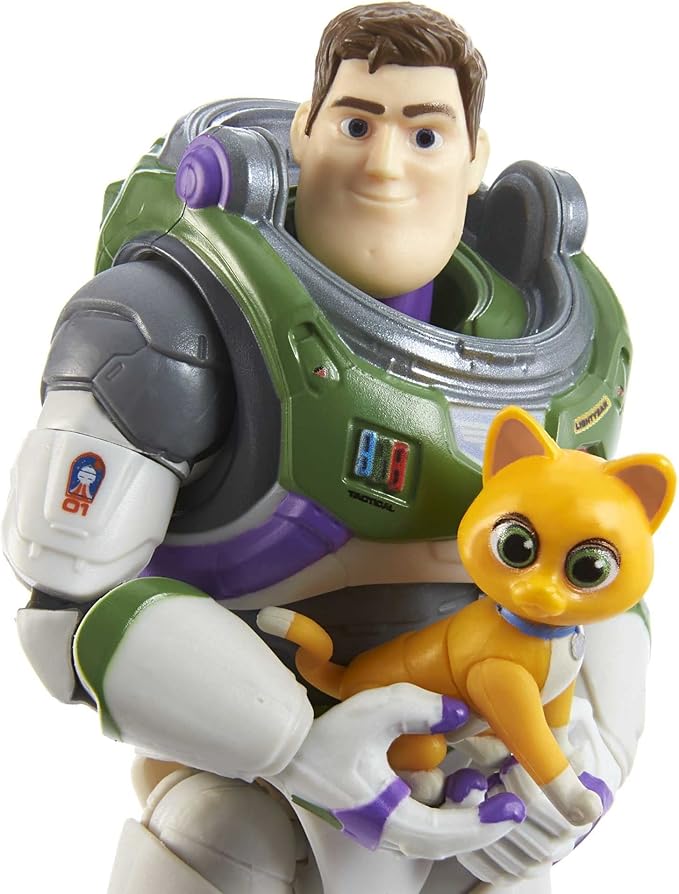 Mattel Disney and Pixar Lightyear Collector Action Figure, 7-in Scale Space Ranger Alpha Buzz & Sox, Highly Articulated - Figurio